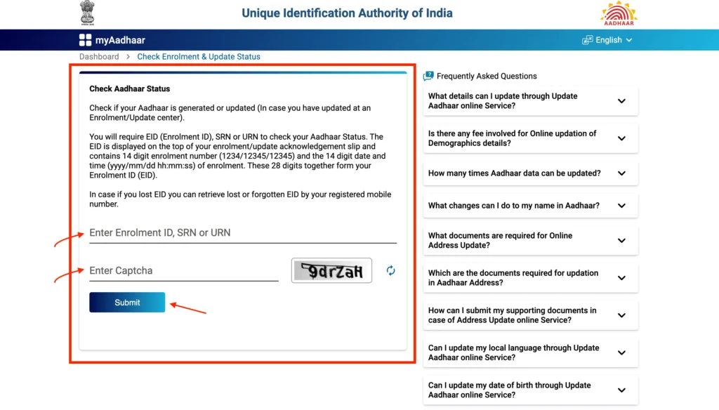 Aadhar card services Easy ways to update aadhaar card details